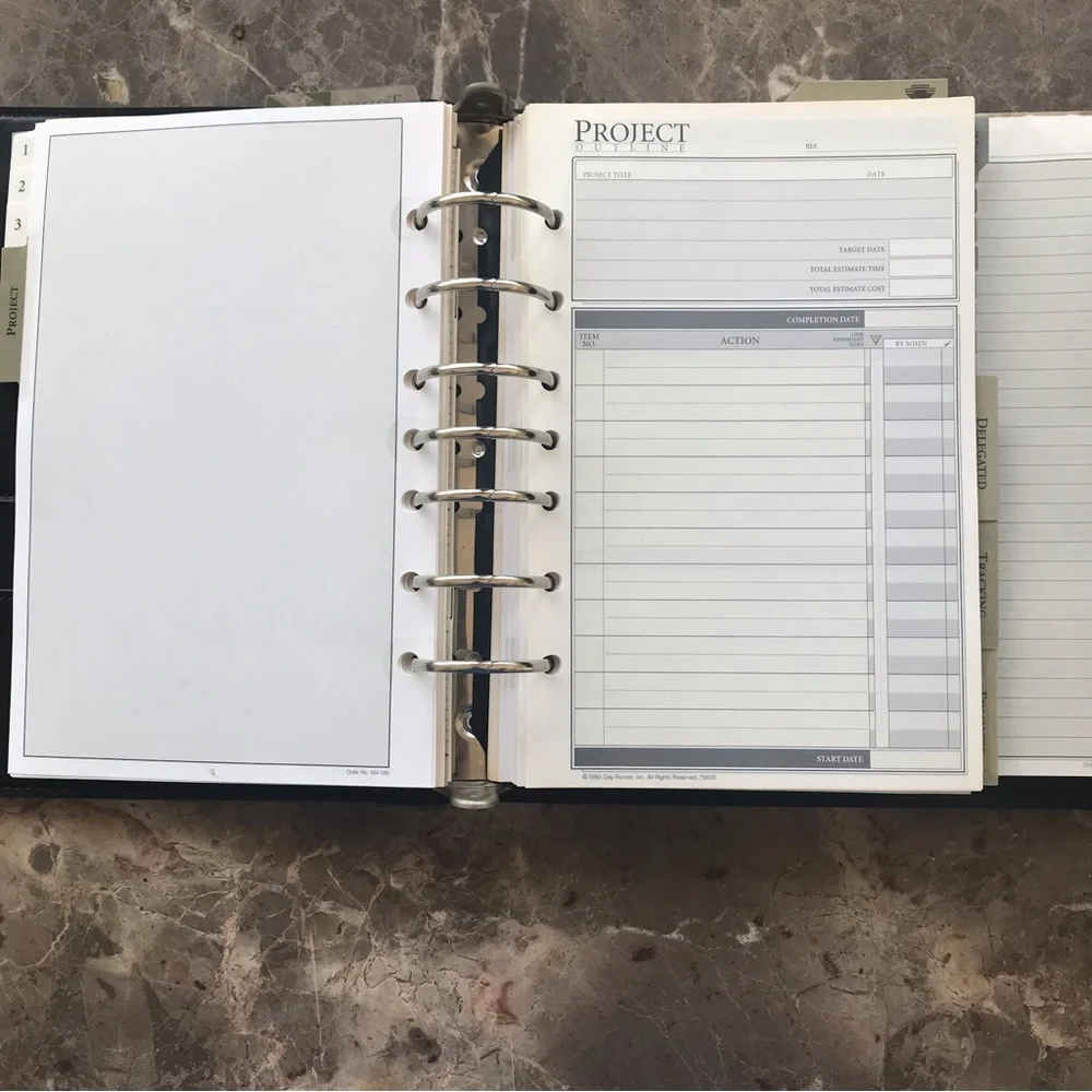 Vintage 90’s Planner, Day Runner with Pages